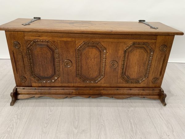 Antique Solid Oak Storage Chest - Image 3